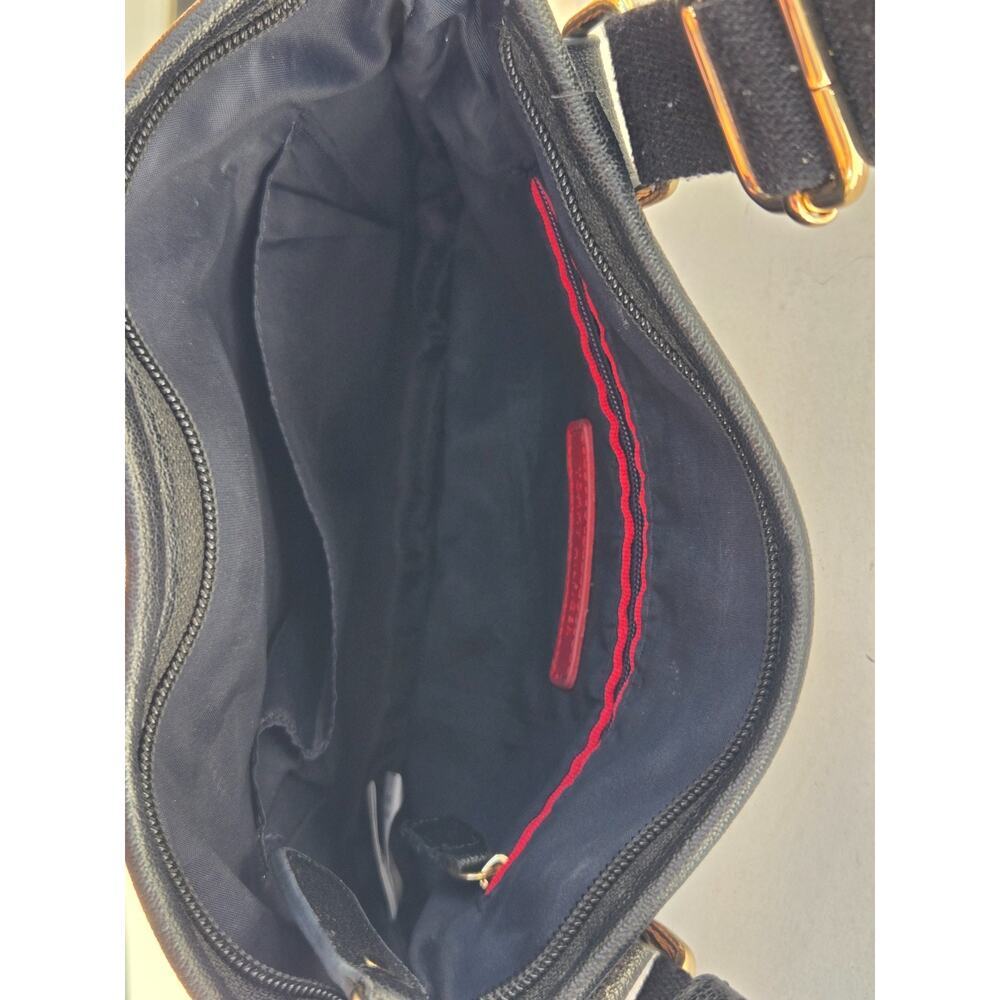 Tommy Hilfiger Crossbody Shoulder Purse Monogram Black Brown White Adjustable - Picture 10 of 10